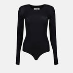 Tops Long Sleeve Bodysuit Mm6 Black Femme