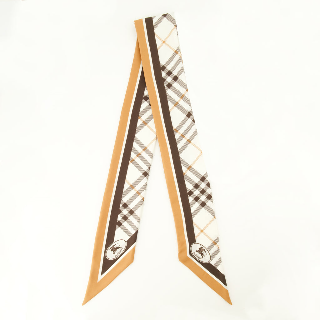 Écharpes, foulards et gants Bufanda de Seda Check Knight Burberry Beige Unisexe