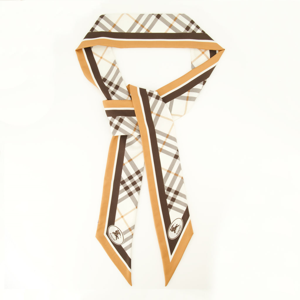 Écharpes, foulards et gants Bufanda de Seda Check Knight Burberry Beige Unisexe
