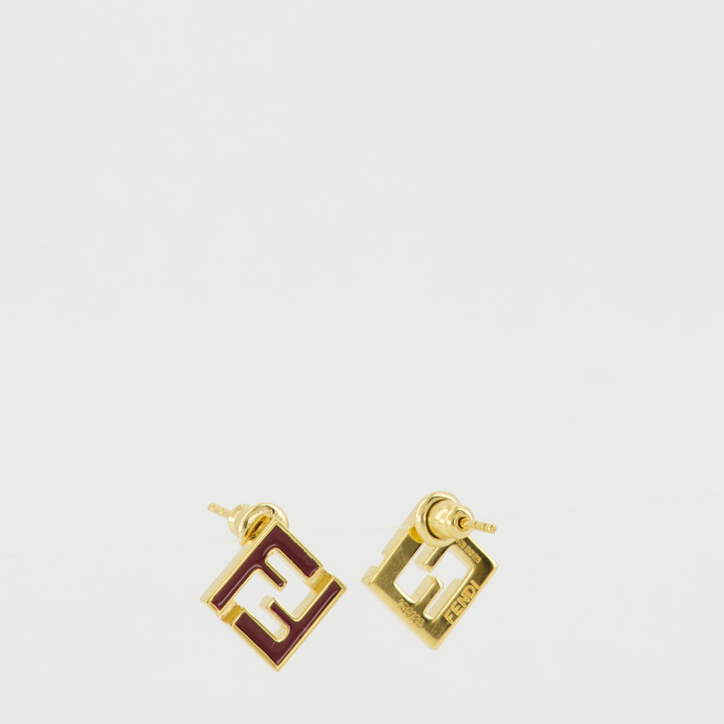 Image of the Forver bordeaux earrings from the brand Fendi for Women - Spring-Summer 2026 - Detailed View_3