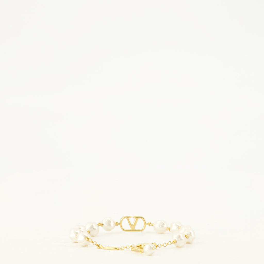 Bijoux VLogo 비즈 팔찌 Valentino Garavani Doré Femme