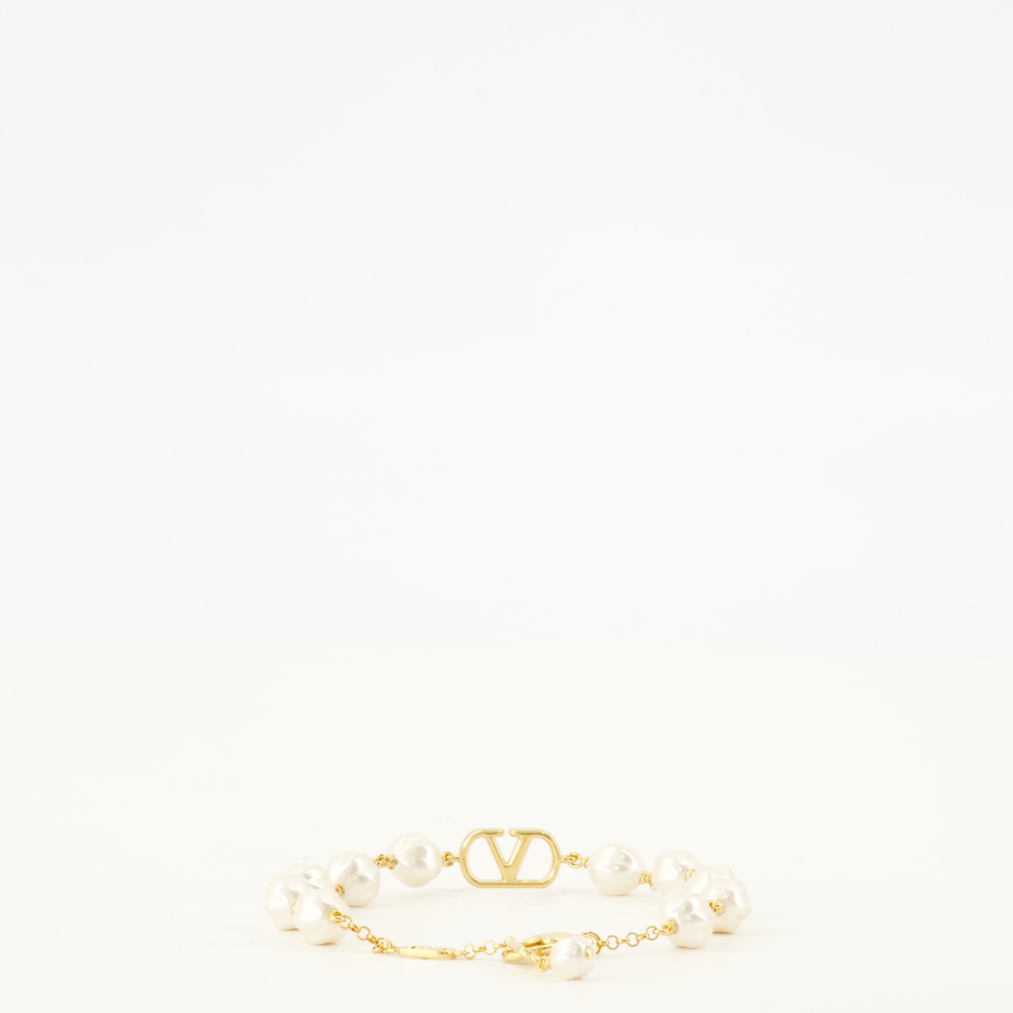 Bijoux VLogo 비즈 팔찌 Valentino Garavani Doré Femme