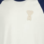Image of the article White and blue cotton T-shirt by Ami PARIS for Unisex - Spring-Summer 2026 - Detailed view_1