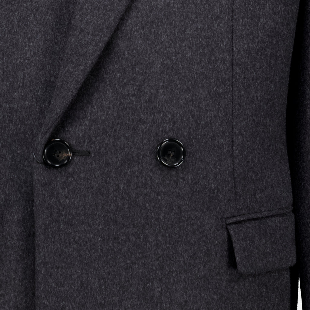Manteaux Gray Wool Coat Saint Laurent Gris Homme