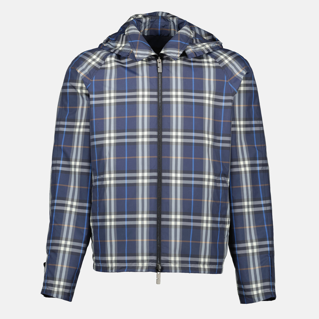 Image de l'article Veste réversible Check bleu marine de la marque Burberry pour Homme - Saison Printemps-Été 2026 - Vue de Dos