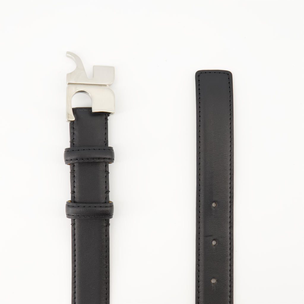 Ceintures Ceinture AC en cuir Courrèges Noir Homme