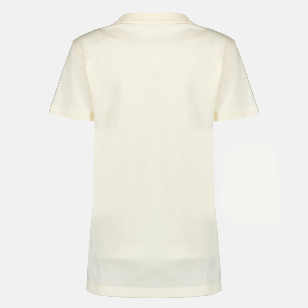 T-shirts Weißes Baumwoll-T-Shirt mit gesticktem Logo Moncler Blanc Femme