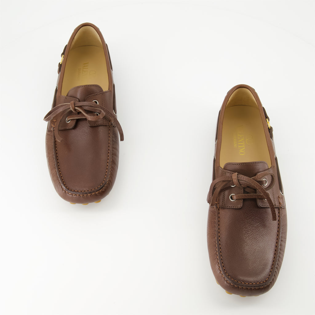Mocassins Mocassins Driver Castanhos Valentino Garavani Marrom Homme