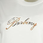 Bild des Burberry Damen T-Shirts mit Check-Logo in Weiß - Frühjahr/Sommer 2026 - Detaillierte Ansicht 2