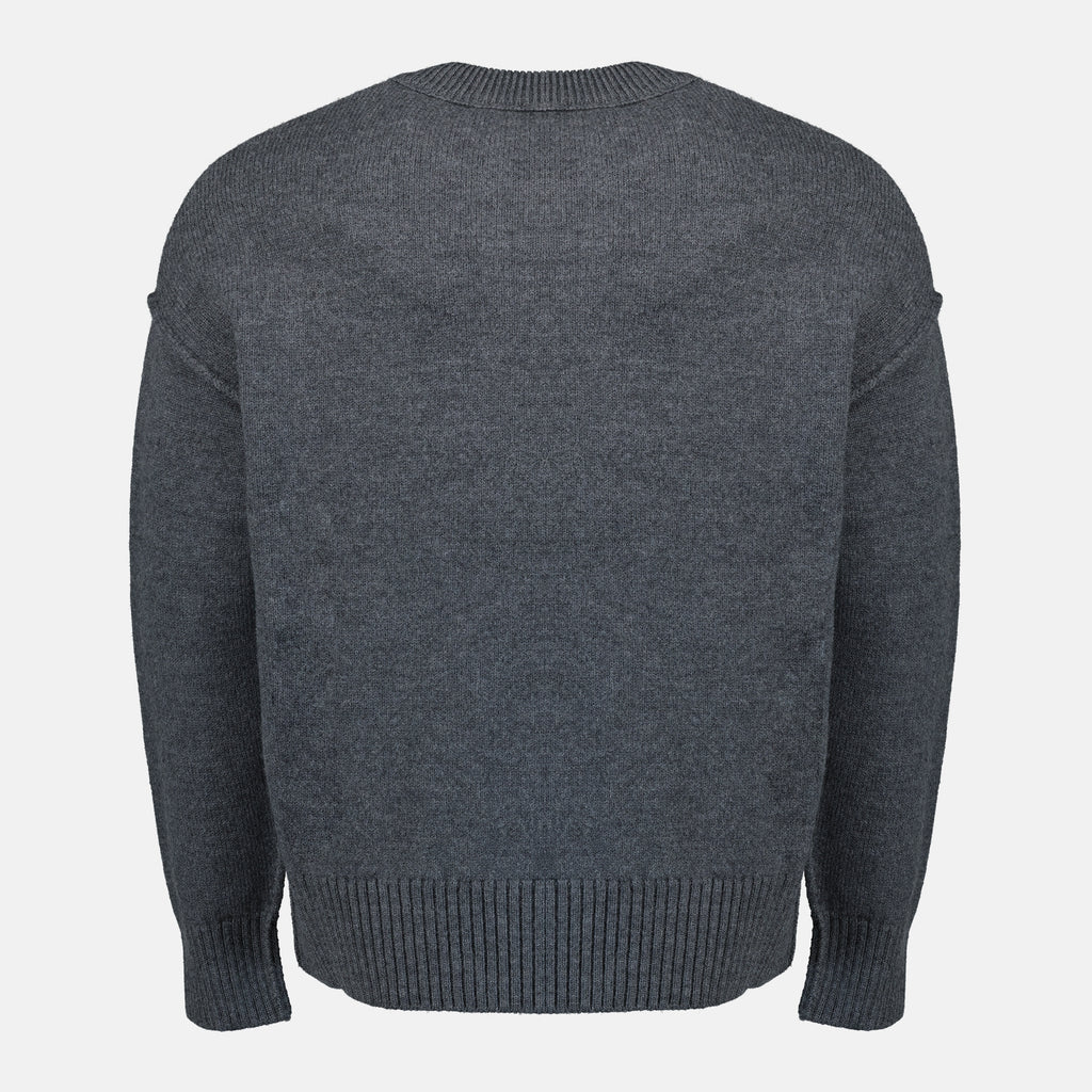 Image de l'article Pull AMI de coeur gris de la marque Ami PARIS pour Unisex - Saison Printemps-Été 2026 - Vue de Dos