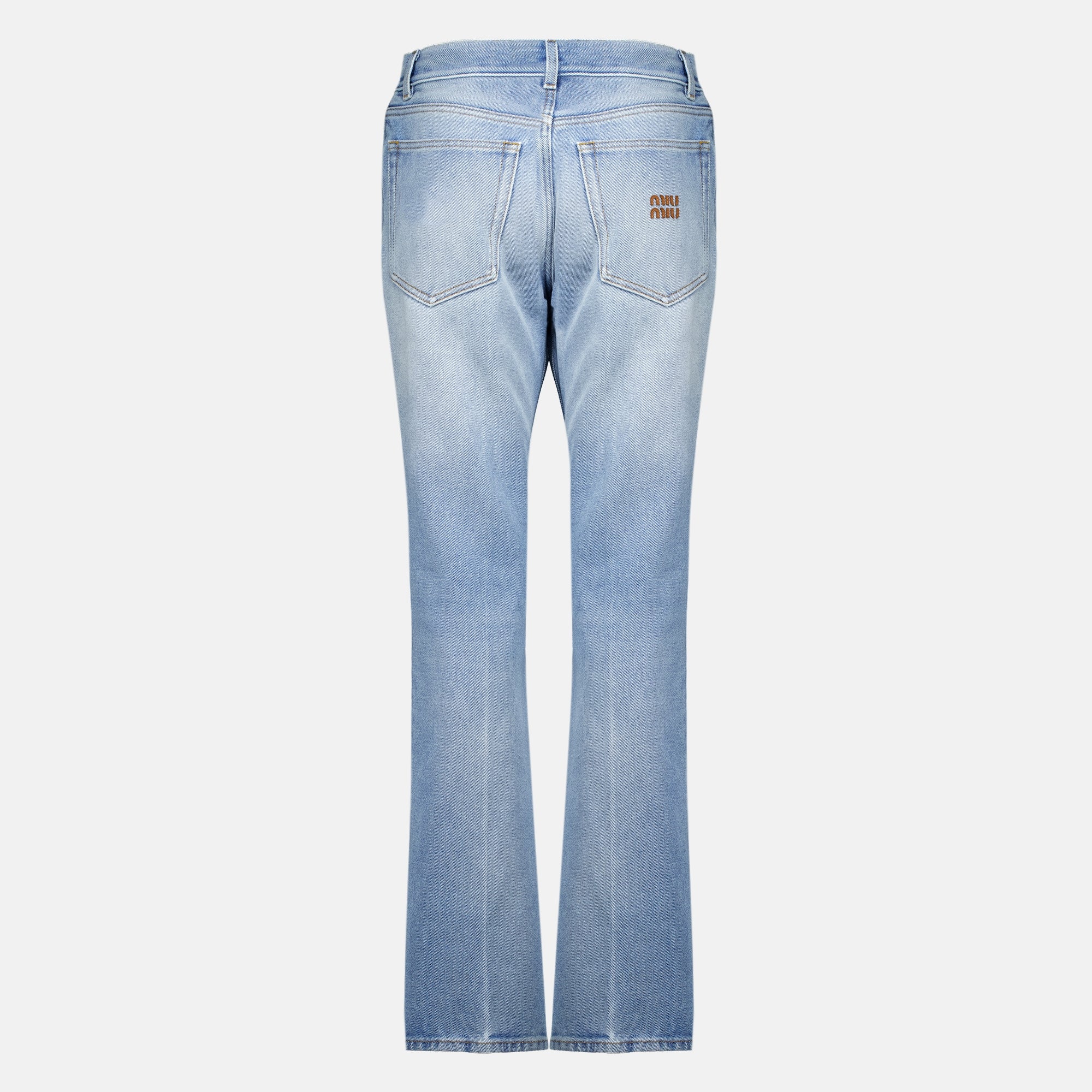 Pantalons Jeans in Denim Blu Miu Miu Bleu Femme