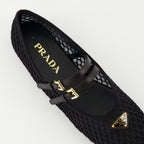 Chaussures plates Ballerines en mesh Prada Noir Femme
