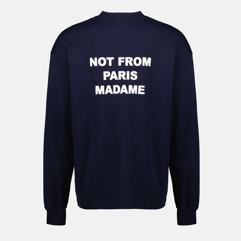 Imagen del artículo Camiseta de manga larga Slogan de la marca Drole De Monsieur para Hombre - Otoño-Invierno 2025 - Vista Trasera
