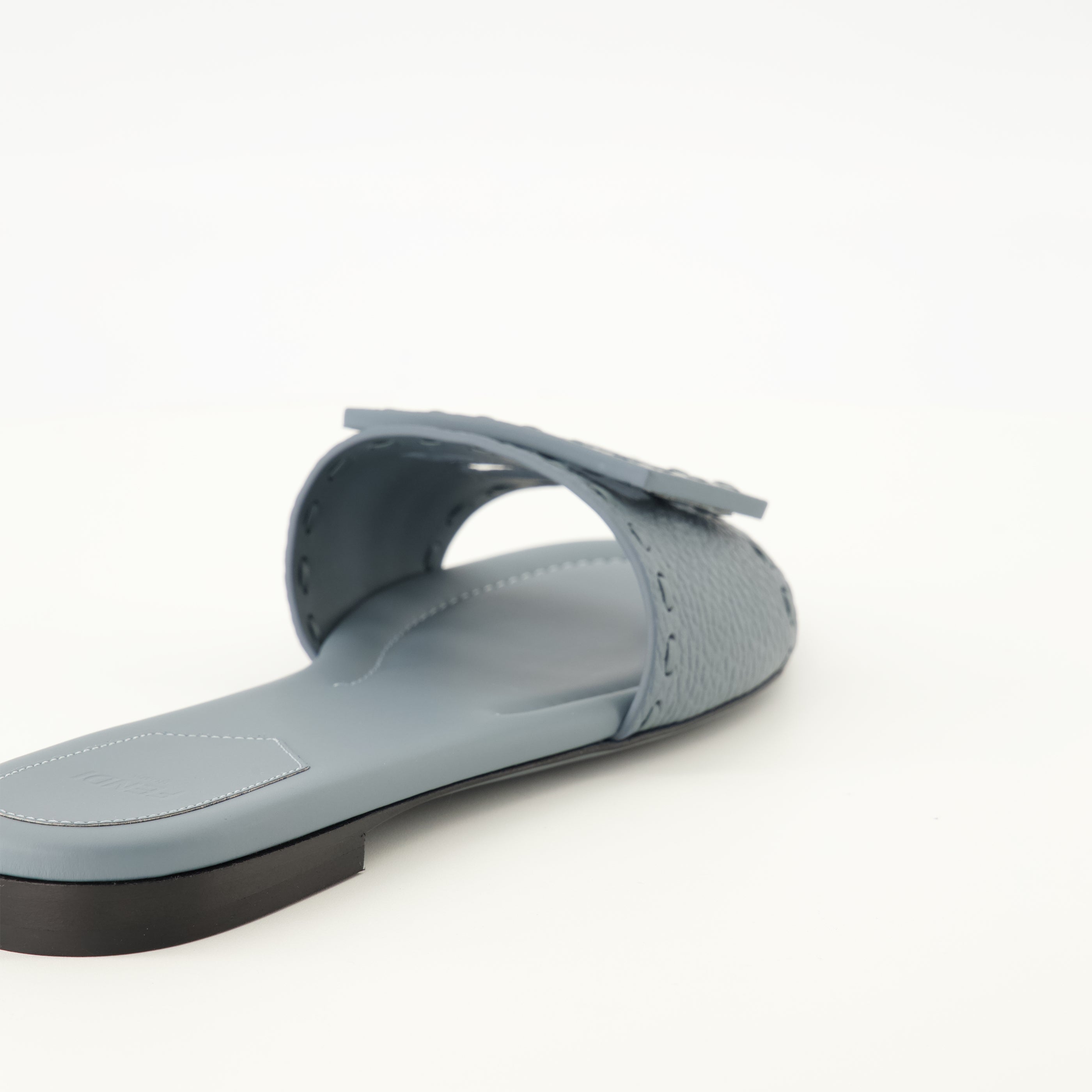 Chaussures ouvertes Mules Baguette en cuir bleu Fendi Bleu Femme