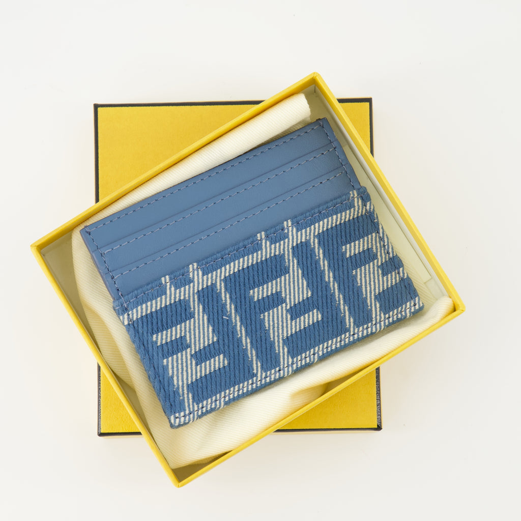 Pequeños artículos de cuero Porte-cartes Baguette Fendi Azul Femme