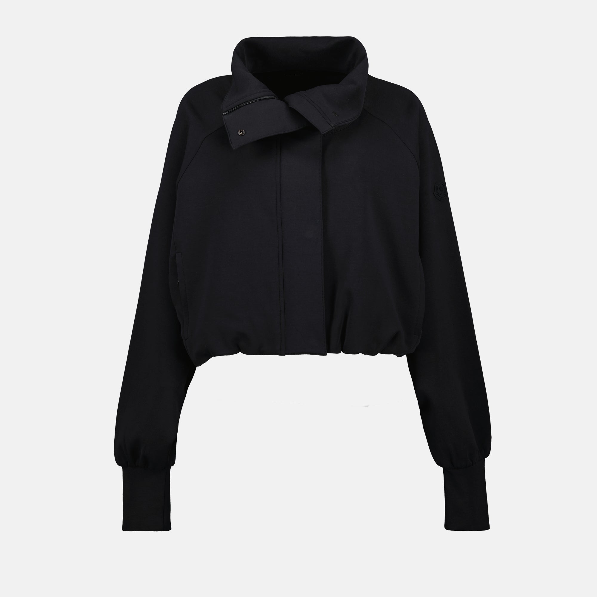 Jaquetas Casaco Curto com Fecho Zip Moncler Preto Femme