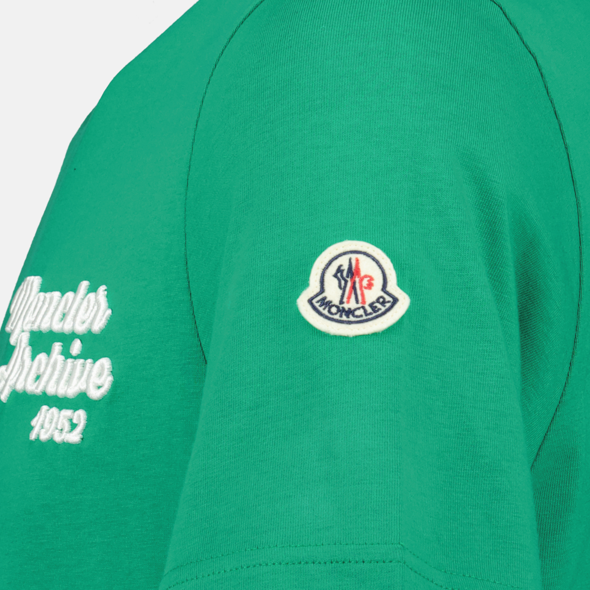 T-shirts T-shirt à logo brodé Moncler Vert Homme