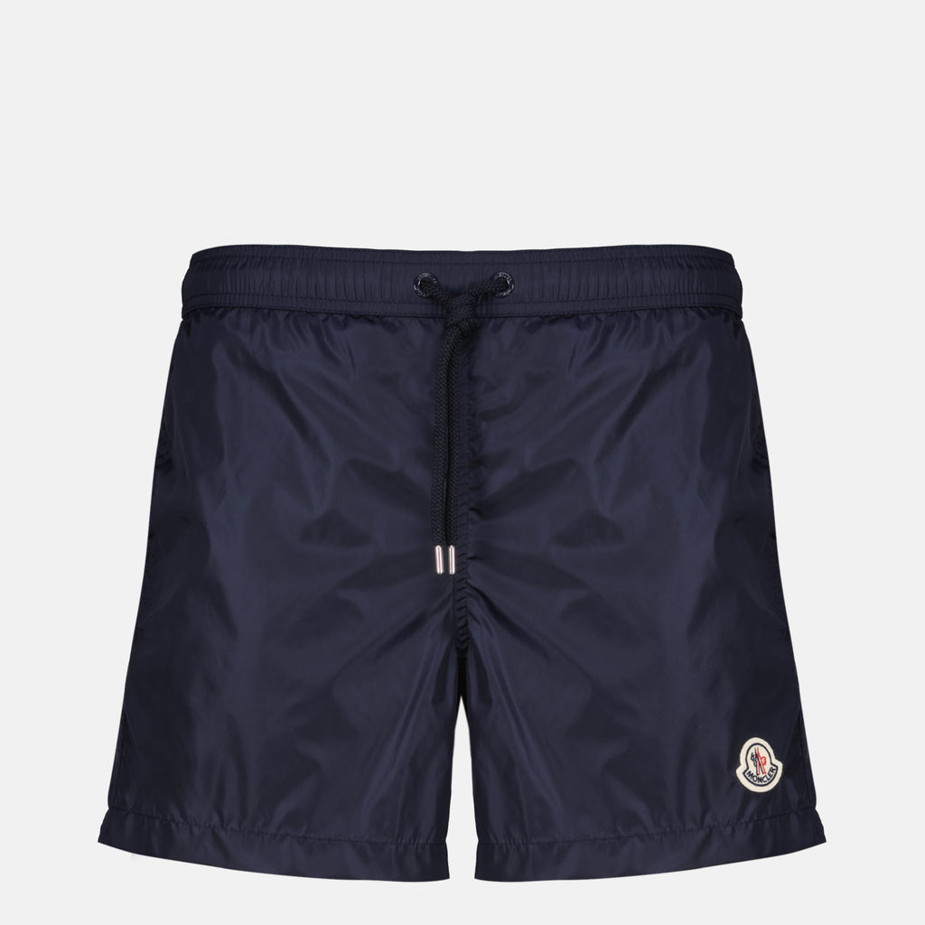 Beachwear ネイビー ロゴ スイムショーツ Moncler Bleu foncé Homme