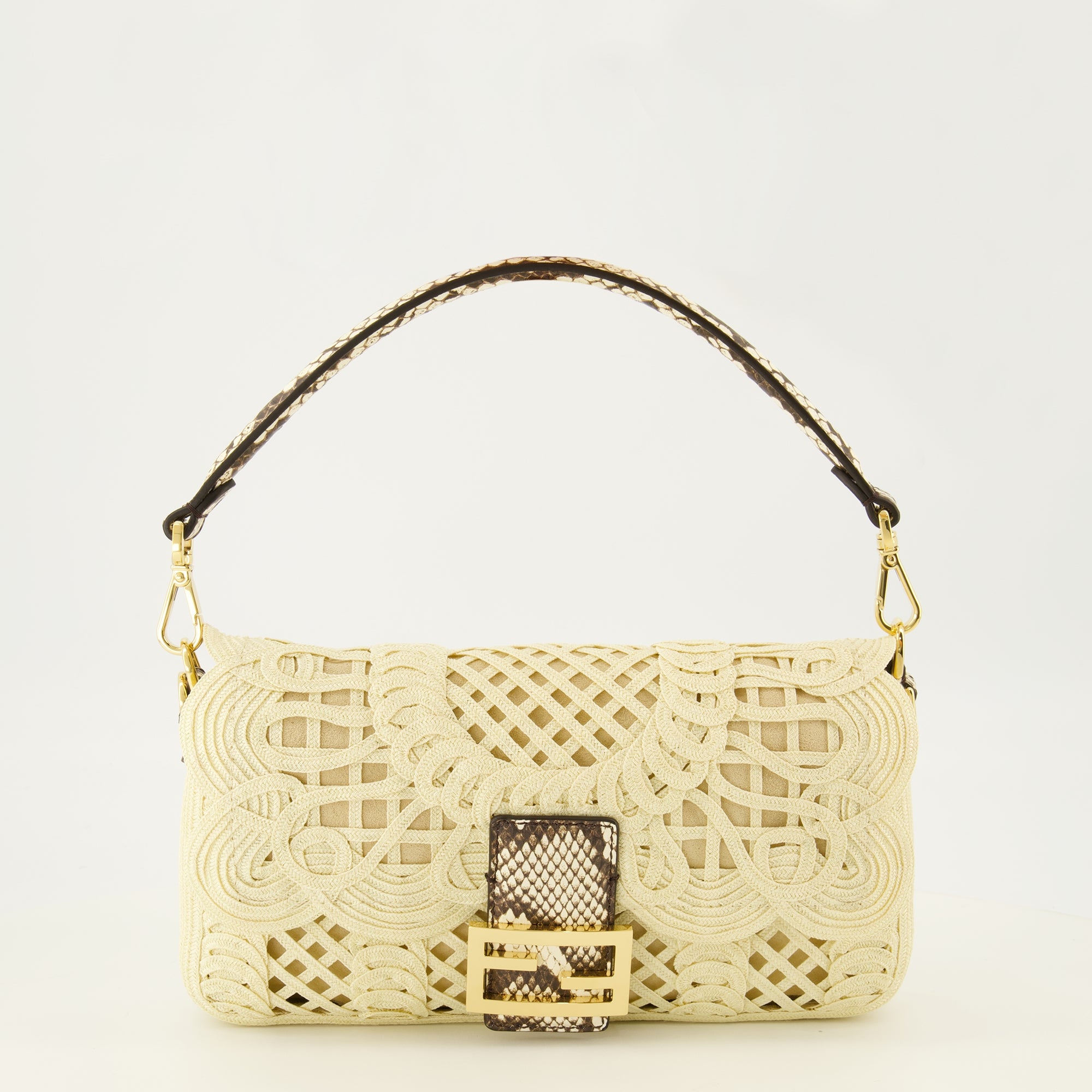 Sacs à main et épaule ドイリー ベージュ 刺繍 バゲット® バッグ Fendi Beige Femme