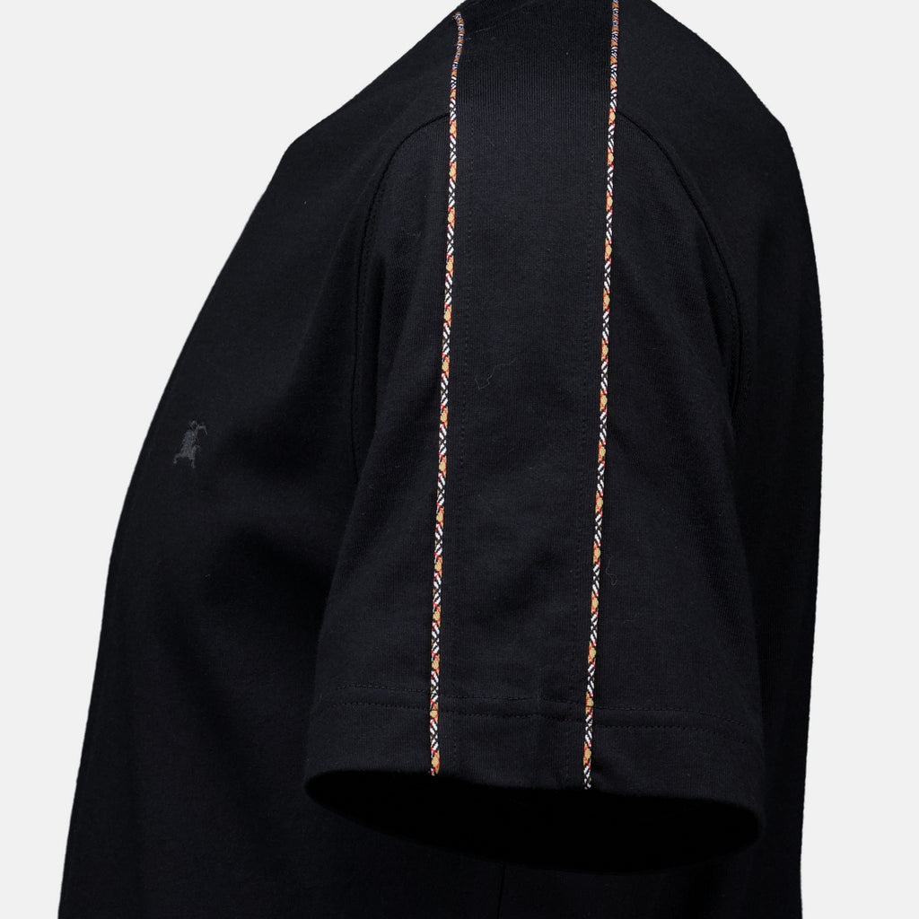 T-shirts Schwarzes T-Shirt mit Besatz Burberry Noir Homme