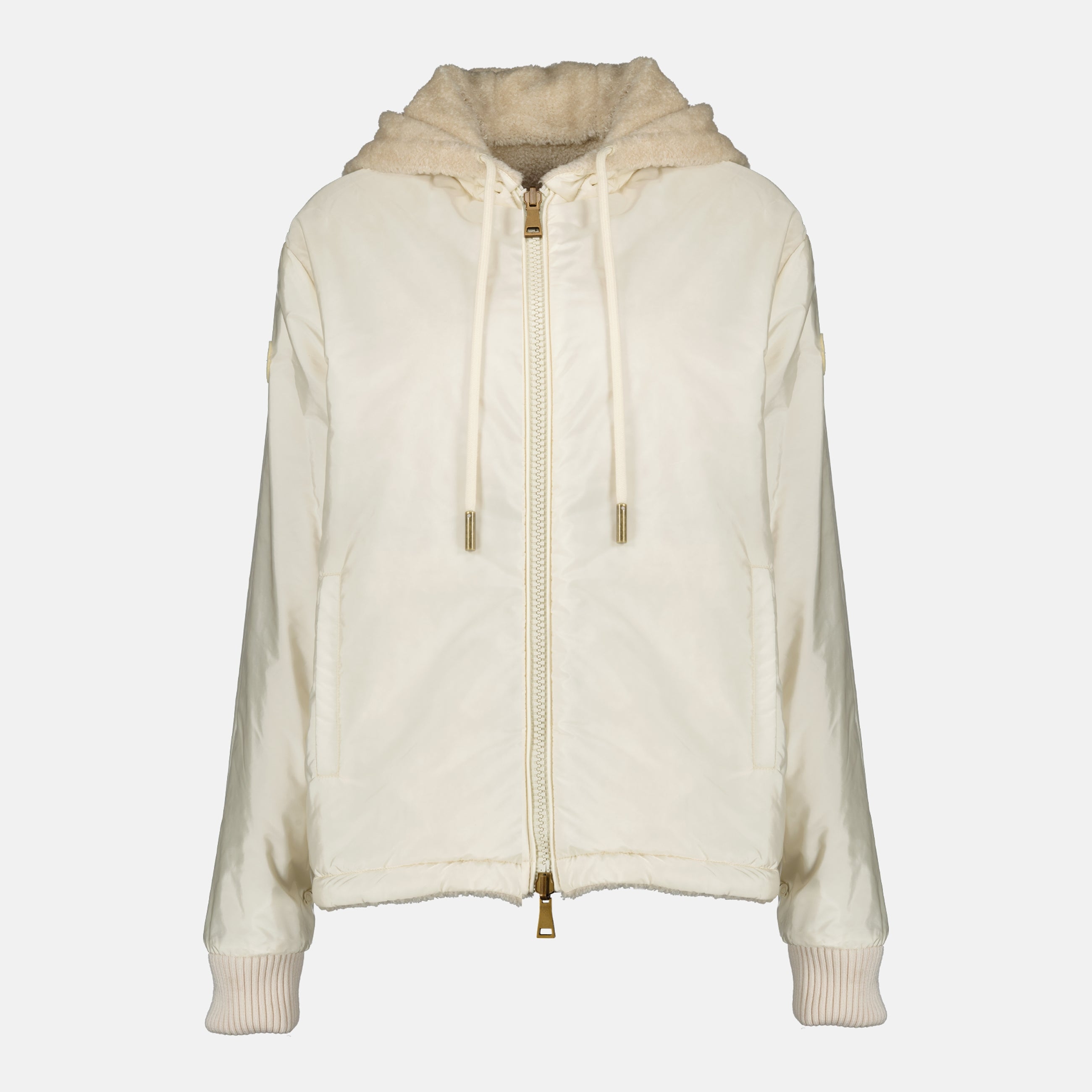 여성용 Moncler 리버시블 테디 지퍼 스웨트 셔츠 이미지 - 2025년 가을-겨울 시즌 - 뒷면 보기