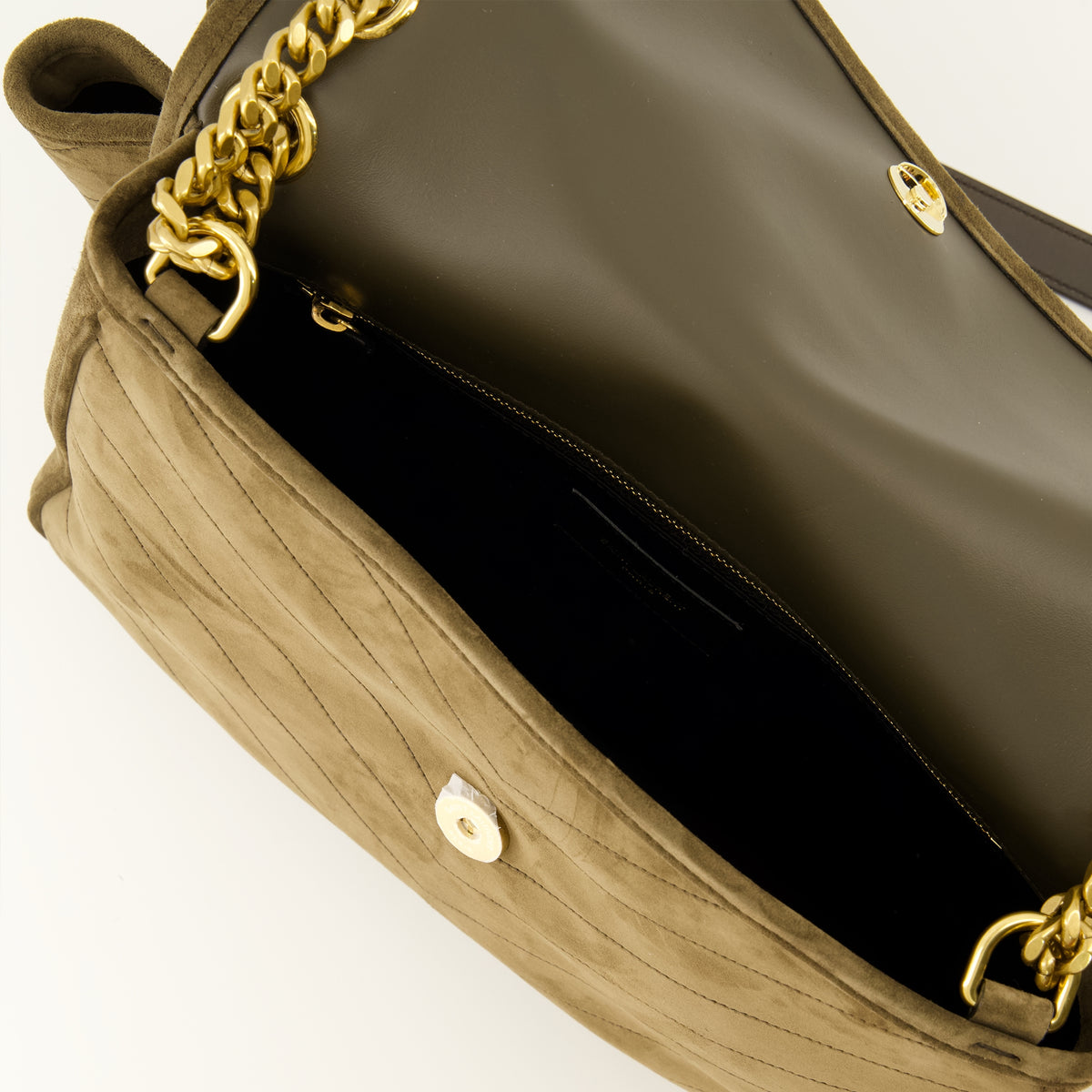 Sacs à main et épaule Niki Tripouch Suede Bag in Khaki Saint Laurent Kaki Femme