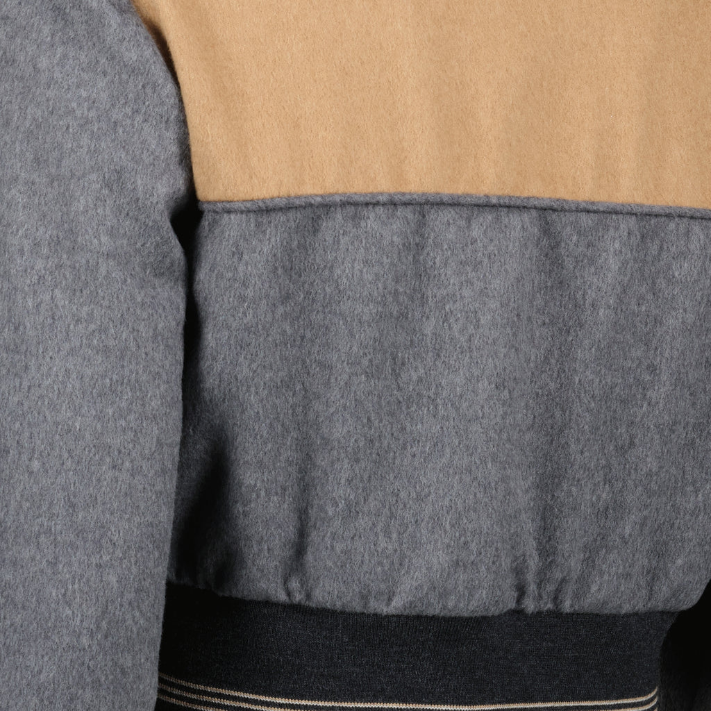 Image of the Miu Miu Women's Gray Velvet Zip Jacket - Spring-Summer 2026 - Detailed View_2