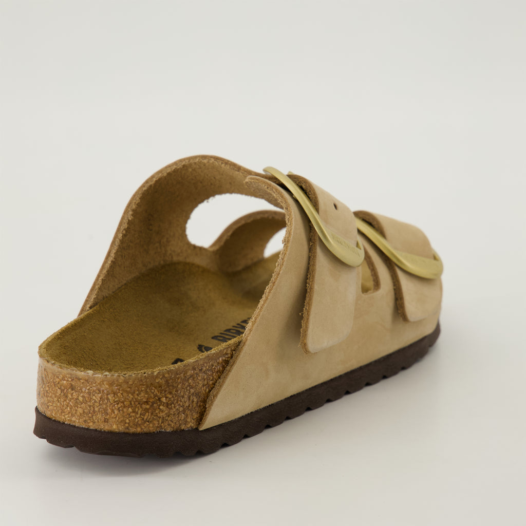 Zapatos abiertos Sandalias Arizona Big Buckle Birkenstock Beige Femme