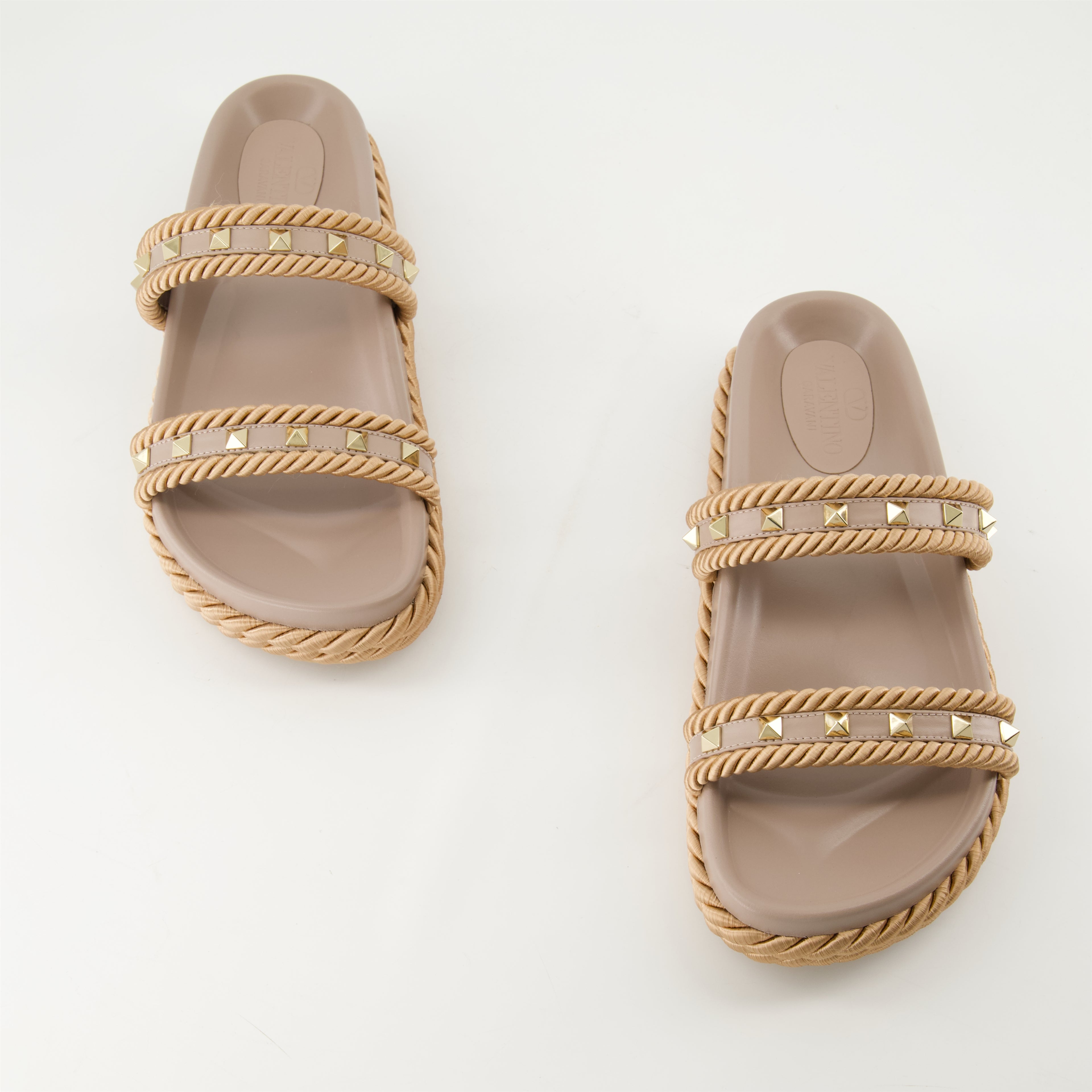 Compensées et plateformes Sandales Rockstud Platform Valentino Garavani Beige Femme