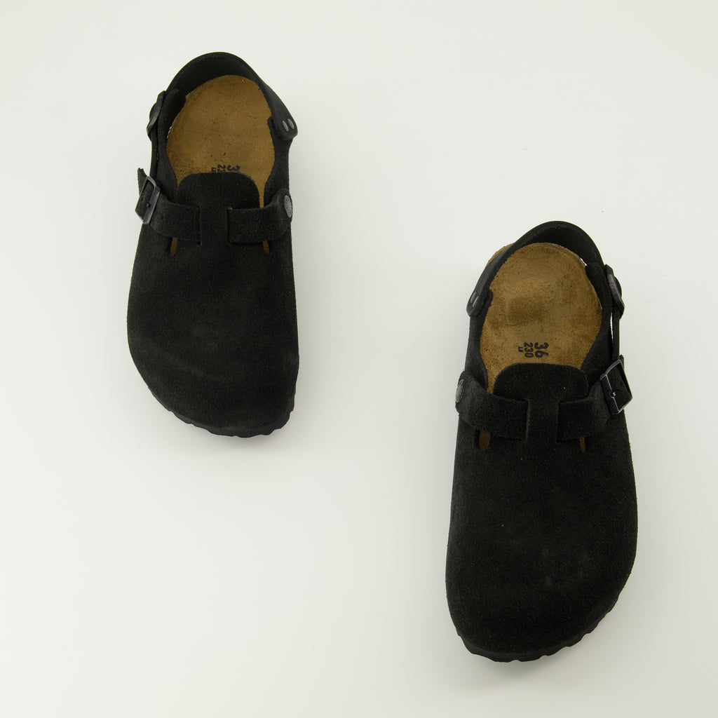 Chaussures ouvertes Mules Tokio en suède noir Birkenstock Noir Unisexe