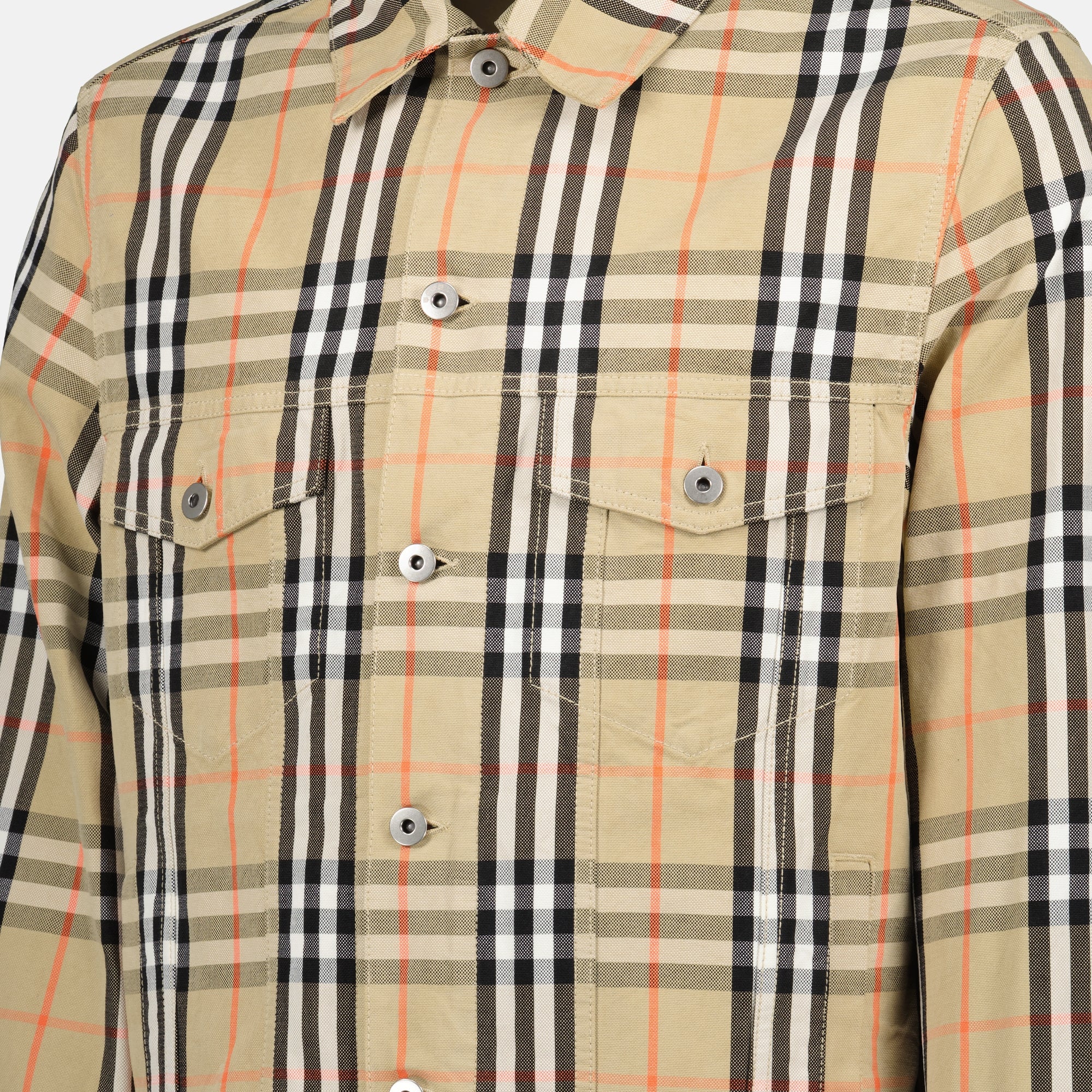 Vestes Veste en jean à carreaux Burberry Beige Homme