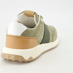 Tênis Ténis em Couro Veludo Tod's Cáqui Homme