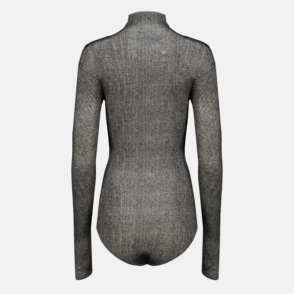 Tops Body com Padrão Chevron Mm6 Gris Femme