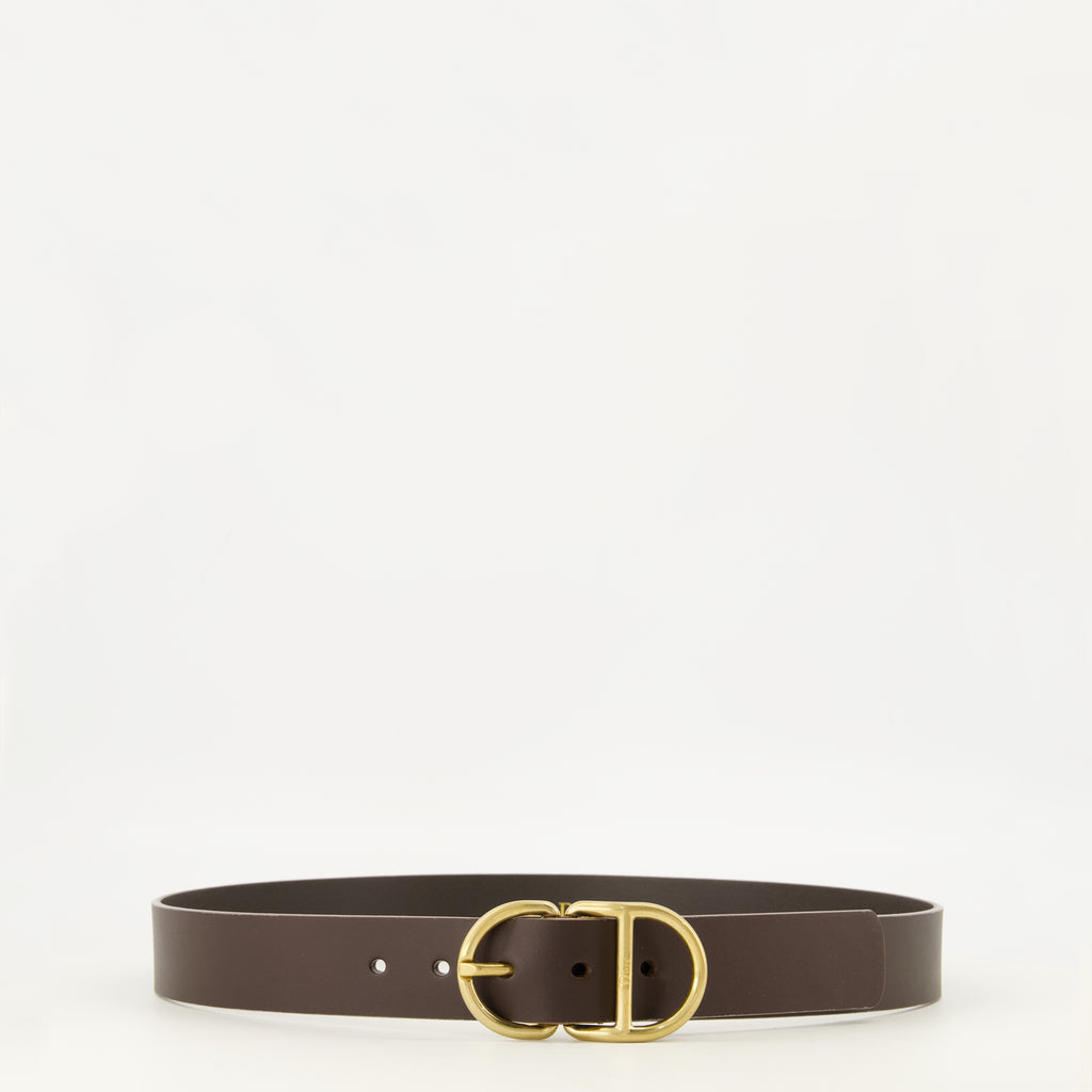 Ceintures Cinto de Couro Castanho CD Dior Marron Homme