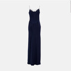 Vestidos Vestido Longo de Cetim Rabanne Azul escuro Femme