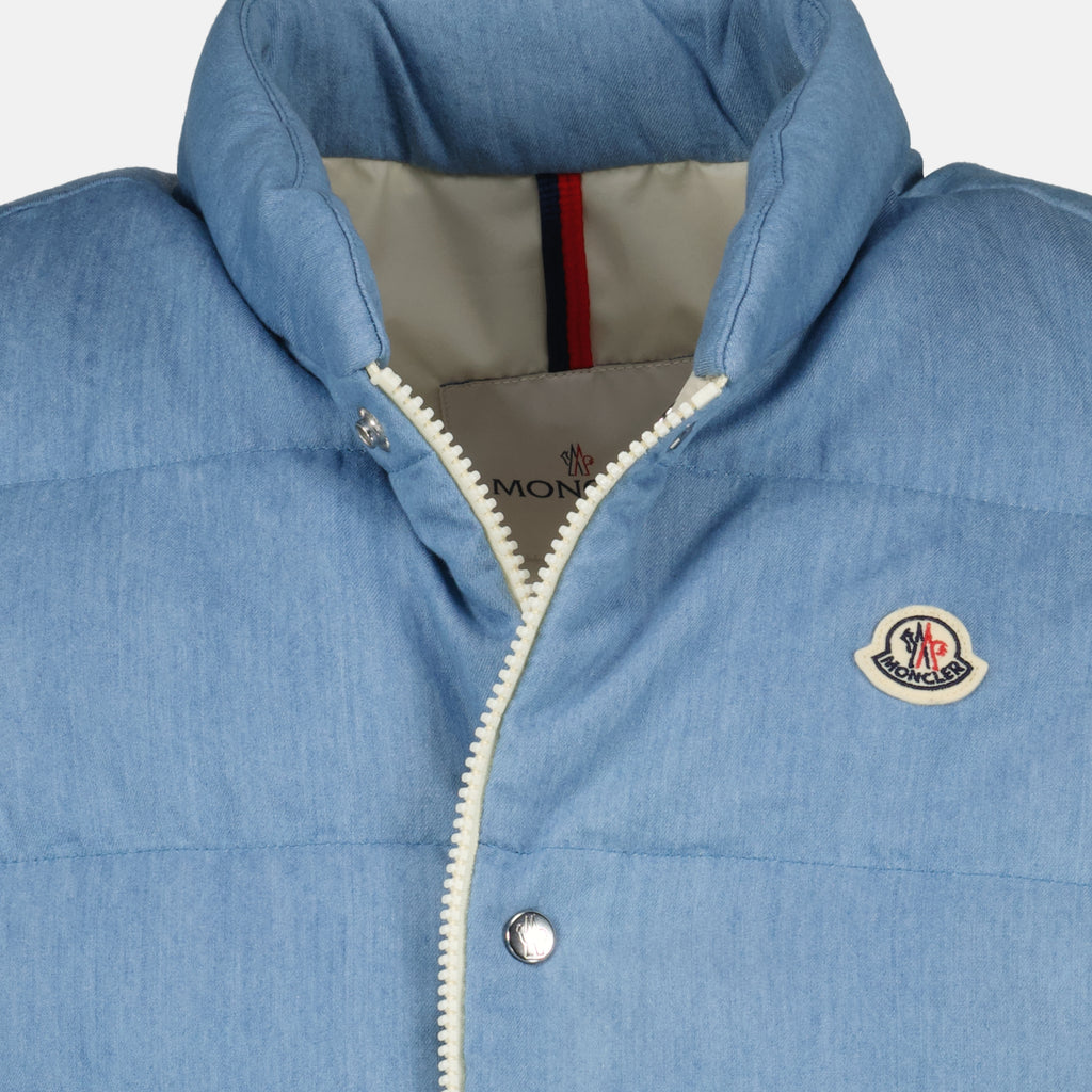 Vestes Casaco de Penas Sem Mangas Heceta em Denim Moncler Bleu Homme