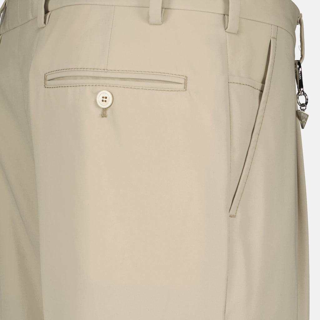 Pantalons Calças de Algodão Beijes Prada Beige Homme