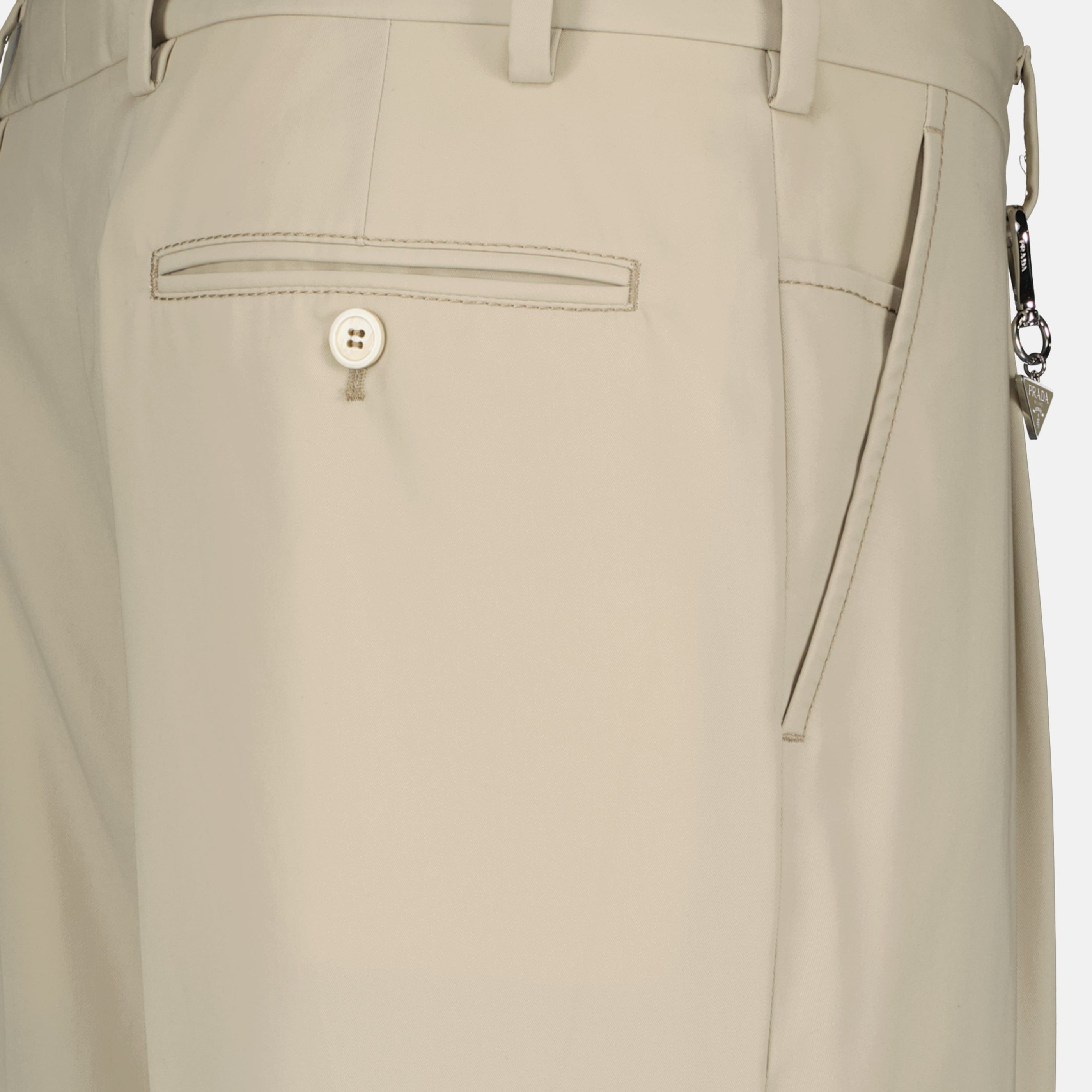 Pantalons Calças de Algodão Beijes Prada Beige Homme
