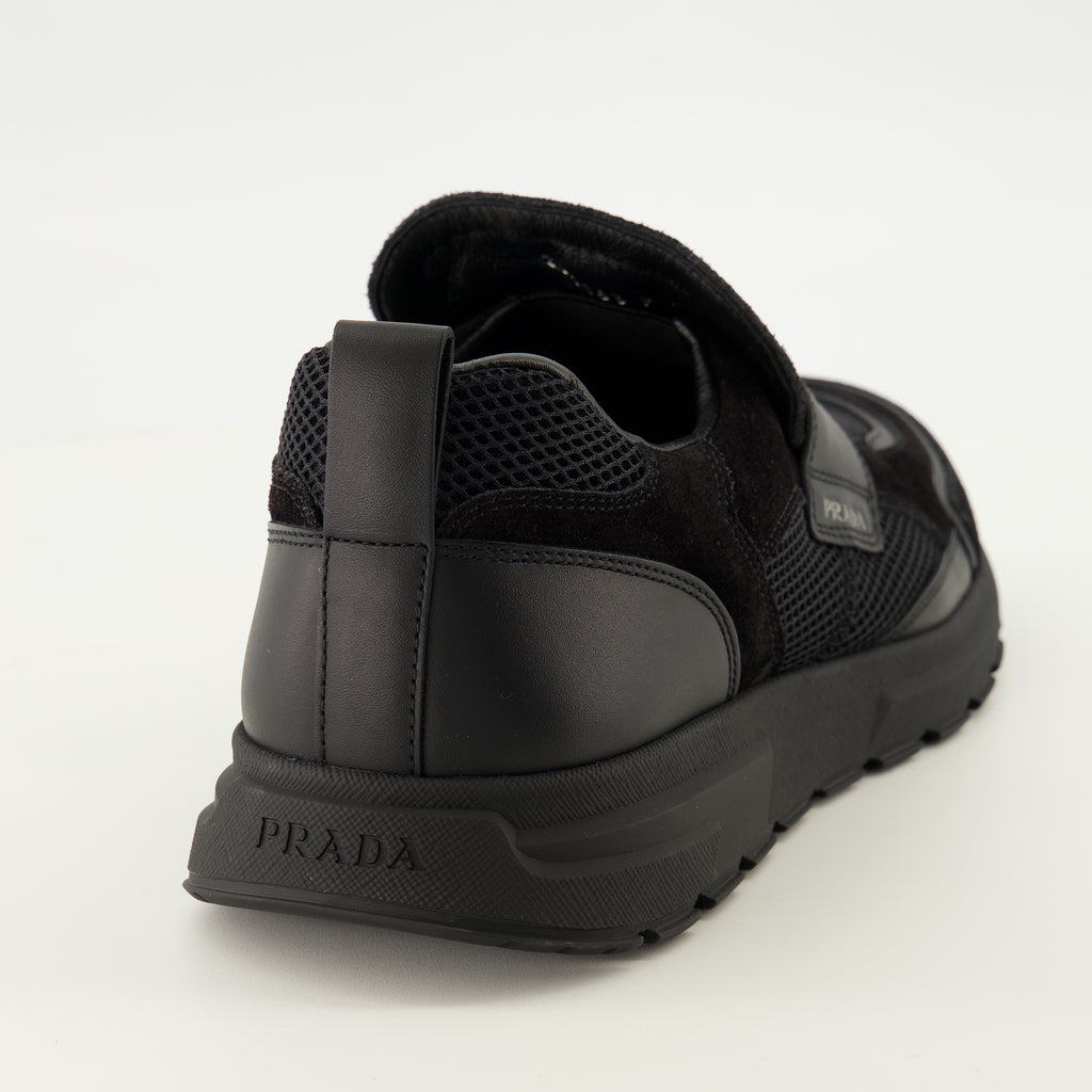 Baskets プラクス ブラック メッシュ スニーカー Prada Noir Homme