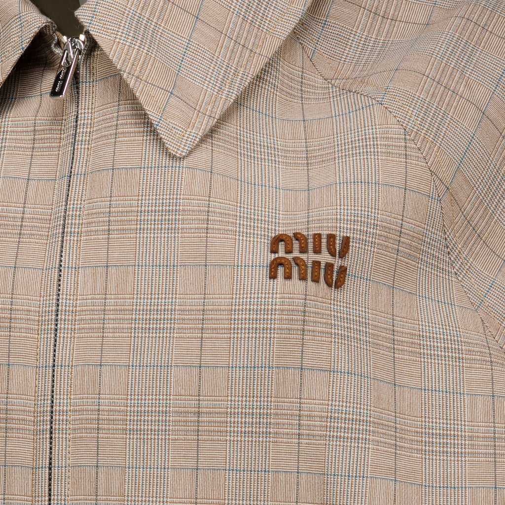 Vestes Checked Wool Jacket Miu Miu Marron Femme