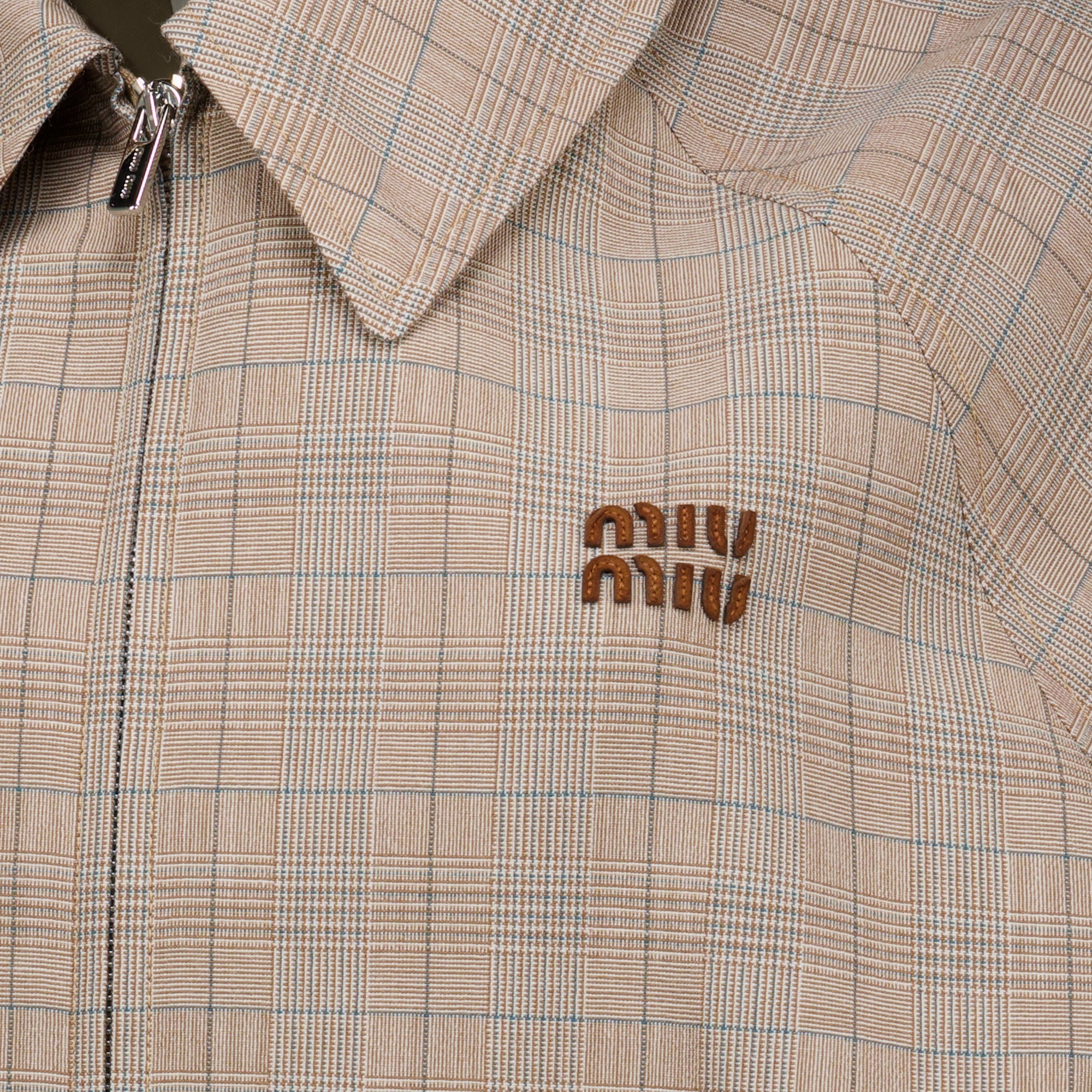 Vestes Checked Wool Jacket Miu Miu Marron Femme