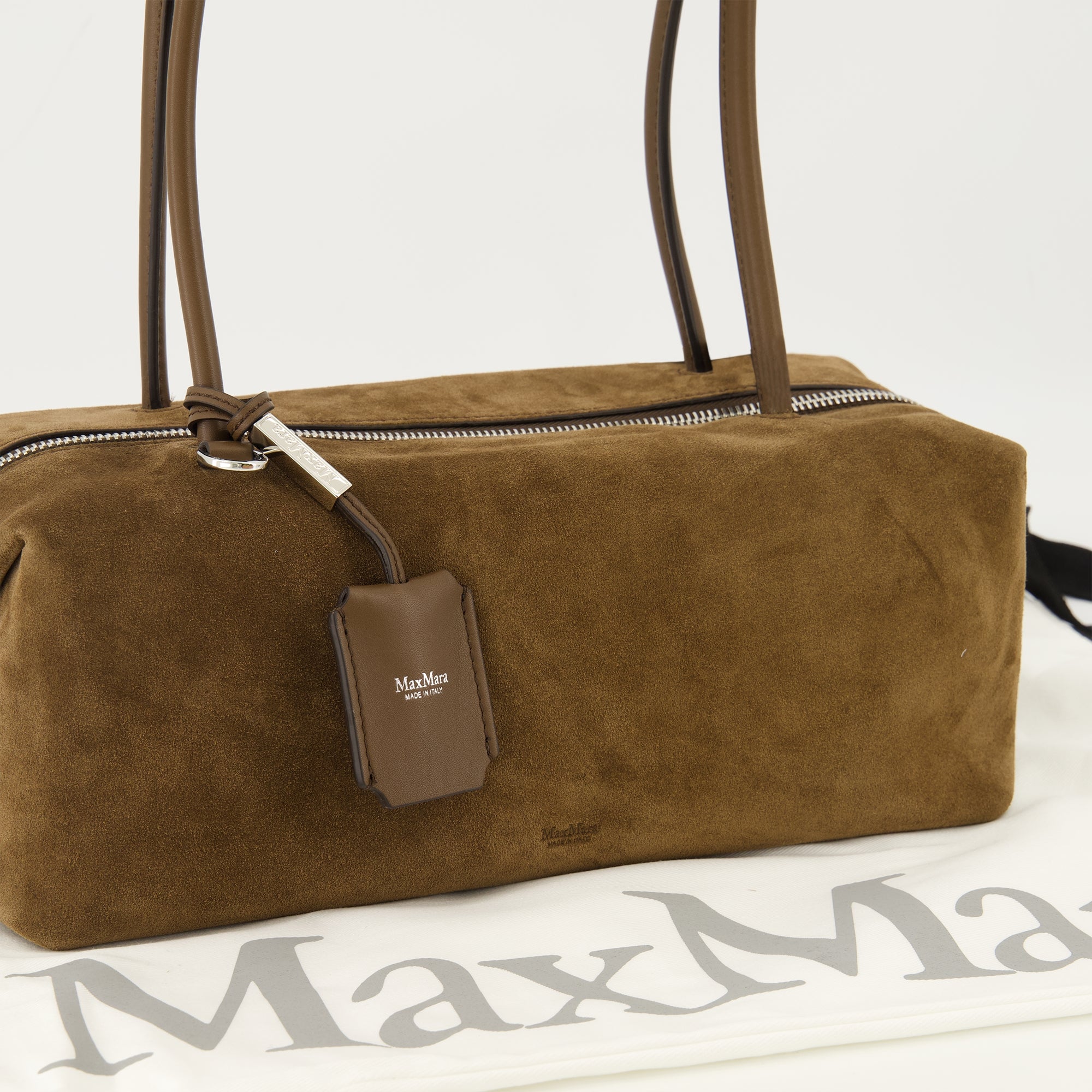 Sacs à main et épaule ブラウンスエードレザーの横型ボストンバッグ Max Mara Marron Femme