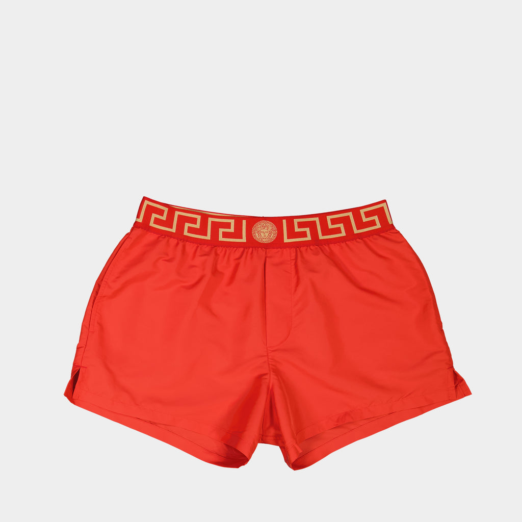 Moda de playa Medusa Greca Pantalones de Baño Versace Rojo Homme