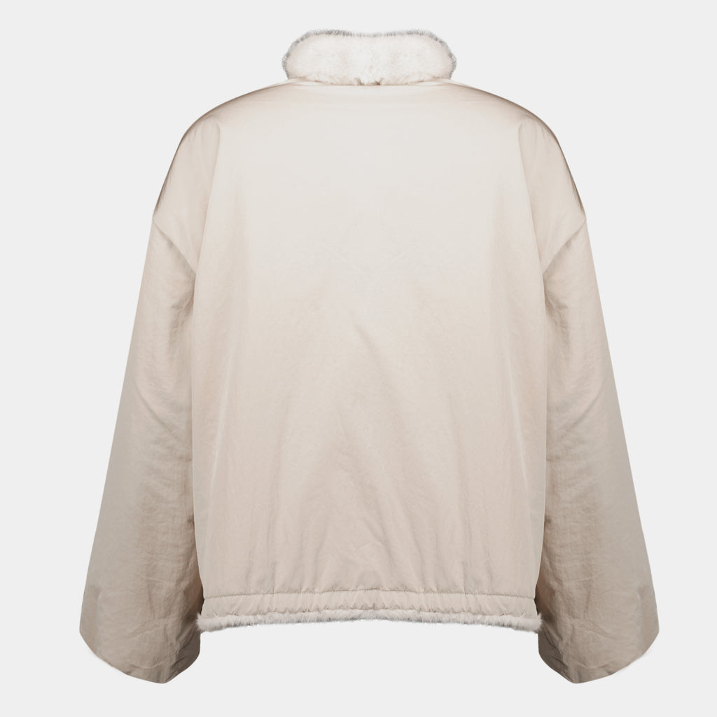 Vestes Giacca Teddy Down Chardonneret Reversibile 2-in-1 Moncler Beige Femme