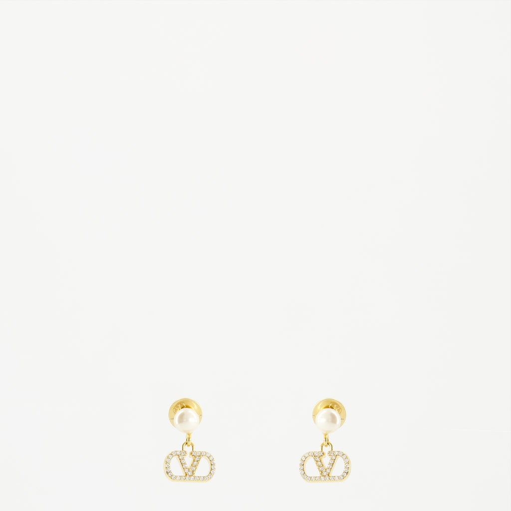Image de l'article Boucles d'oreilles VLogo Swarovski® de la marque Valentino Garavani pour Femme - Saison Printemps-Été 2026 - Vue de Face