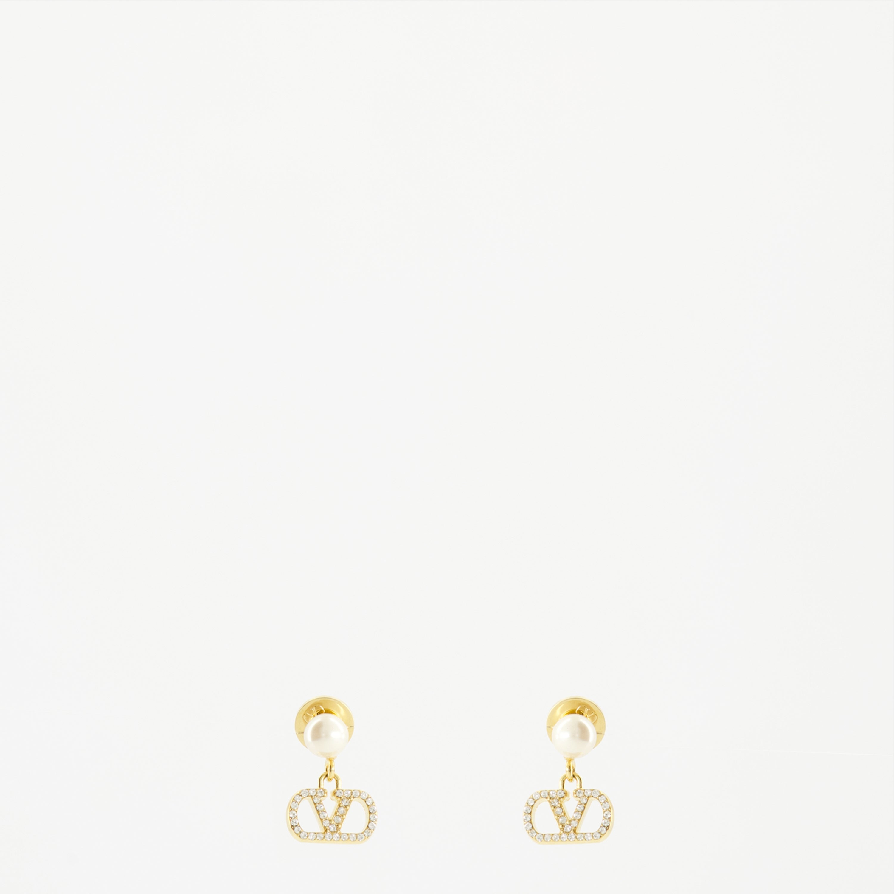 Image de l'article Boucles d'oreilles VLogo Swarovski® de la marque Valentino Garavani pour Femme - Saison Printemps-Été 2026 - Vue de Face