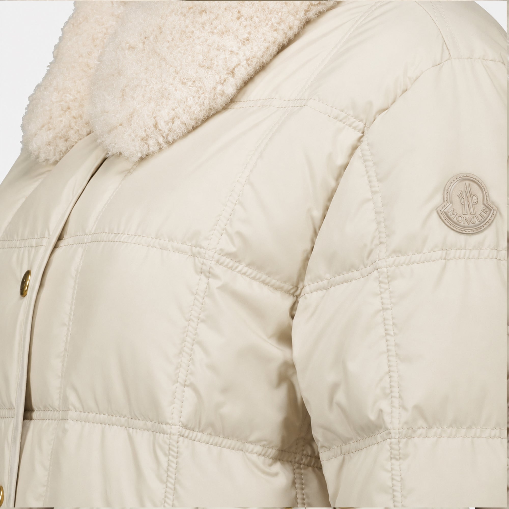 Manteaux Giacca imbottita beige Cygnes con cintura Moncler Beige Femme