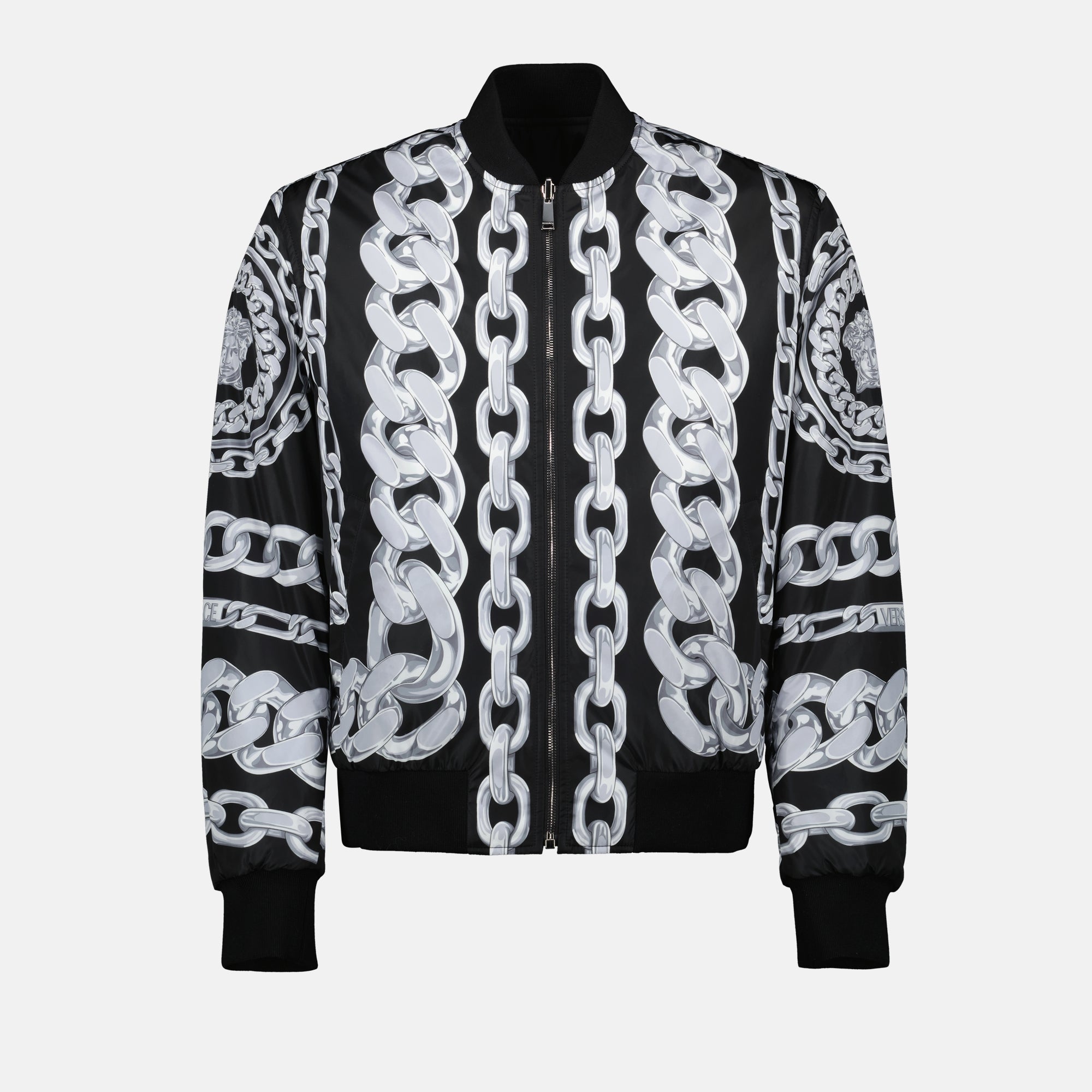 ジャケット リバーシブルボンバージャケット Versace 黒 Homme