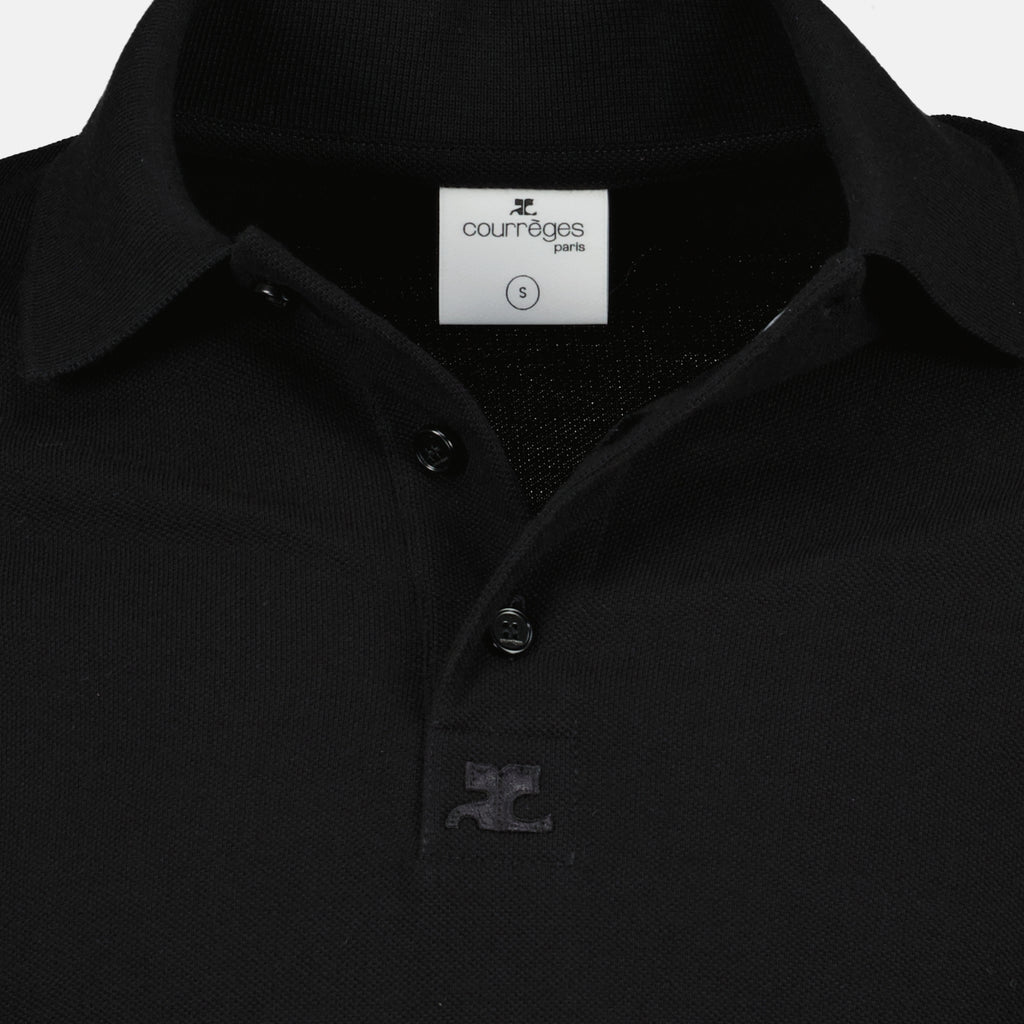 Imagen de la camisa polo de algodón negro de la marca Courrèges para Hombre - Temporada Primavera-Verano 2026 - Vista Detallada_2