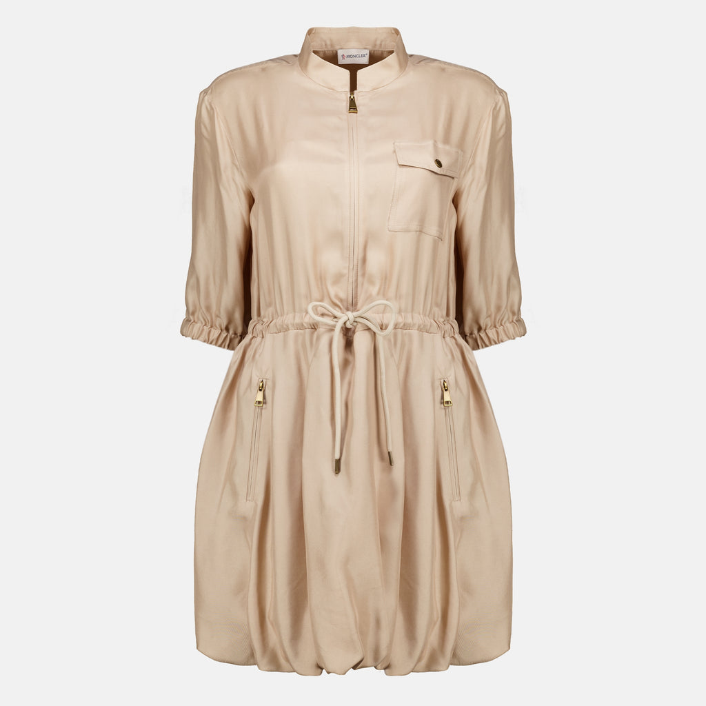 Robes Abito Camicia in Seta Beige Moncler Beige Femme
